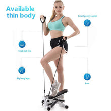 Load image into Gallery viewer, Hohaski Portable Mute Stepper Pedal, Lightweight Household Office Air Stepper Climber Exercise Sports Stepper Legs Health & Fitness Mini Stepper Step Machines with Resistance Bands for Wowen Man