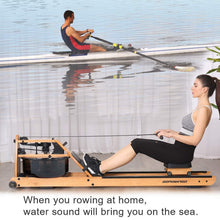Load image into Gallery viewer, gorowingo Water Rowing Machine Rower,Wooden Indoor Row Machine with LCD Monitor for Home Cardio and Strength Exercise