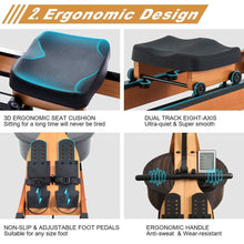 Load image into Gallery viewer, gorowingo Water Rowing Machine Rower,Wooden Indoor Row Machine with LCD Monitor for Home Cardio and Strength Exercise