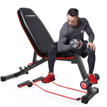 Load image into Gallery viewer, HARISON Weight Bench Adjustable-Utility Exercise Workout Bench for Home Gym Strength Training Multi-Purpose Folding Flat Incline Decline Bench Press
